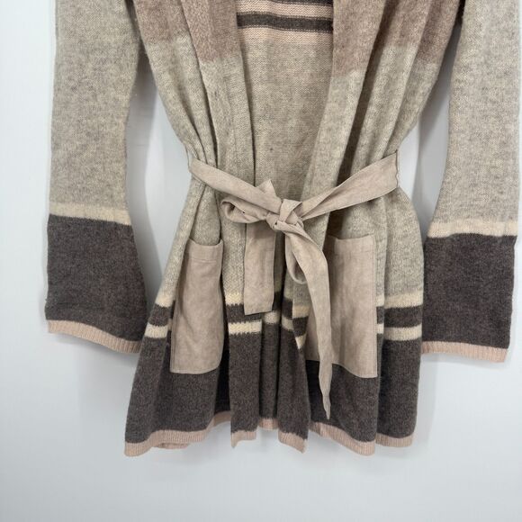 Angel Of The North Anthropologie Belted Long Cardigan Sweater 100% Wool Size S - Picture 3 of 13